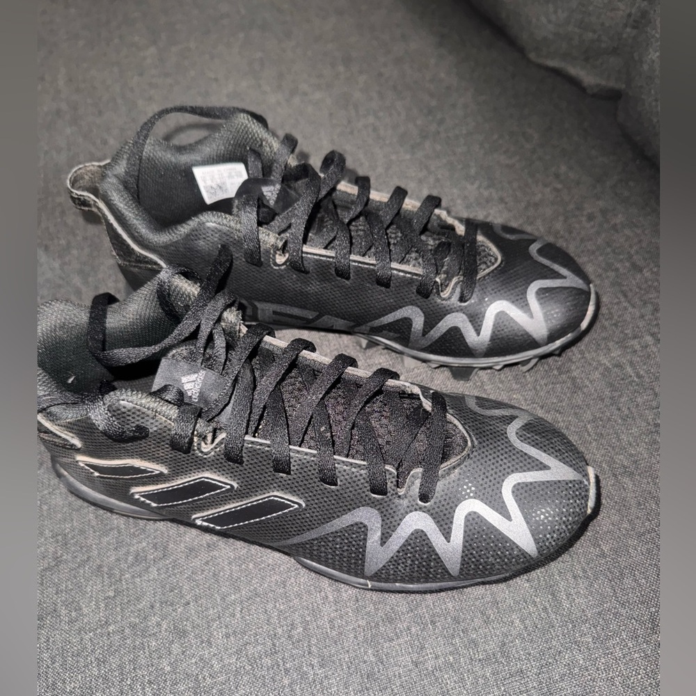 Adidas Black and Silver football cleats. Size 5